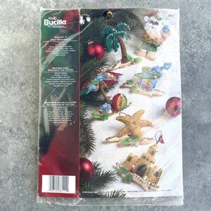 Plaid Bucilla Coolin' It Felt Ornaments Kit 86111 Santa Beach Coastal Christmas